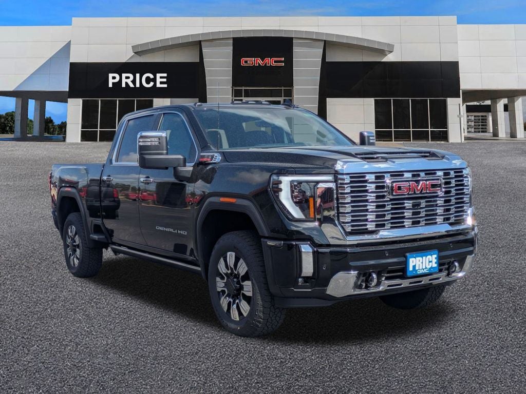 2025 GMC Sierra 2500 HD Denali in Onyx Black — front three-quarter view