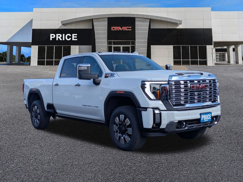 2025 GMC Sierra 2500 HD Denali in Summit White — front three-quarter view