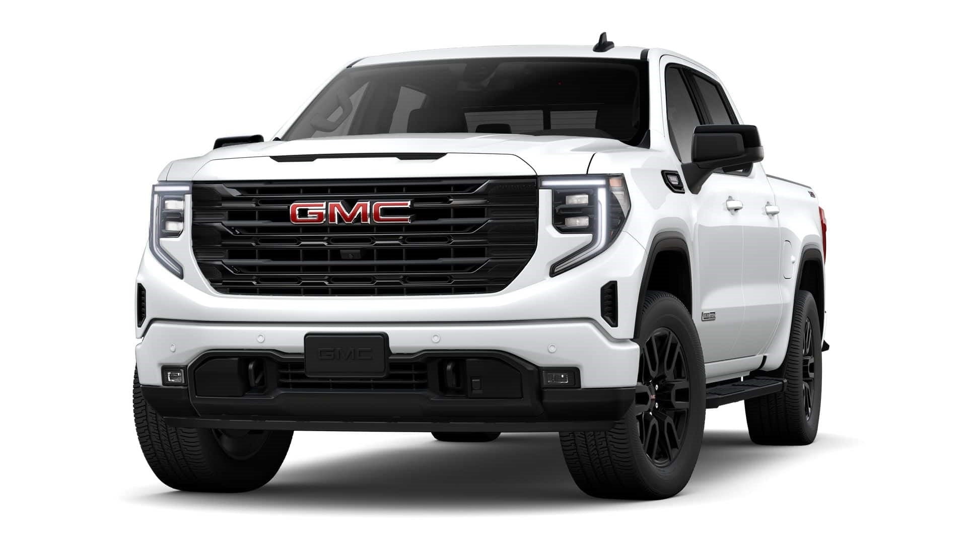 2025 GMC Sierra 1500 Elevation in Summit White — front three-quarter view
