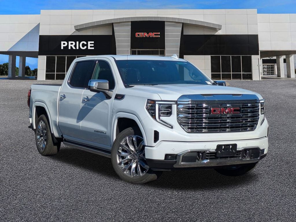 2026 GMC Sierra 1500 Denali in Glacier White Tricoat — front three-quarter view